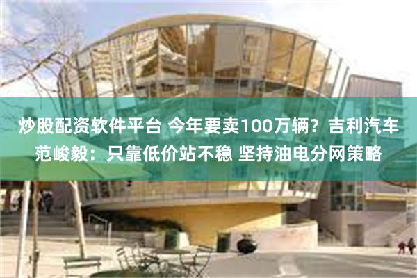 炒股配资软件平台 今年要卖100万辆？吉利汽车范峻毅：只靠低价站不稳 坚持油电分网策略