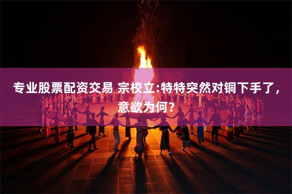 专业股票配资交易 宗校立:特特突然对铜下手了，意欲为何？