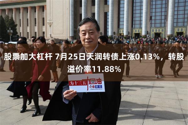 股票加大杠杆 7月25日天润转债上涨0.13%，转股溢价率11.88%