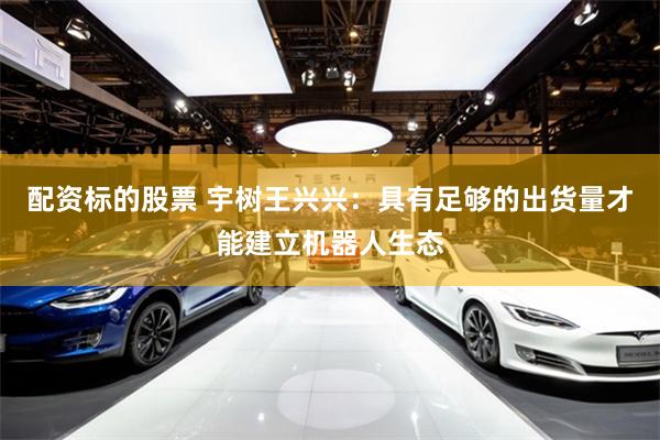 配资标的股票 宇树王兴兴：具有足够的出货量才能建立机器人生态