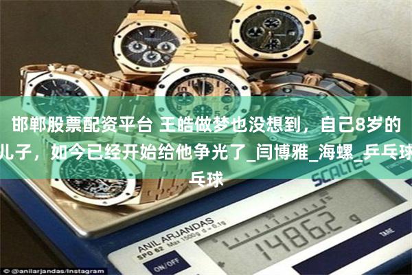邯郸股票配资平台 王皓做梦也没想到，自己8岁的儿子，如今已经开始给他争光了_闫博雅_海螺_乒乓球